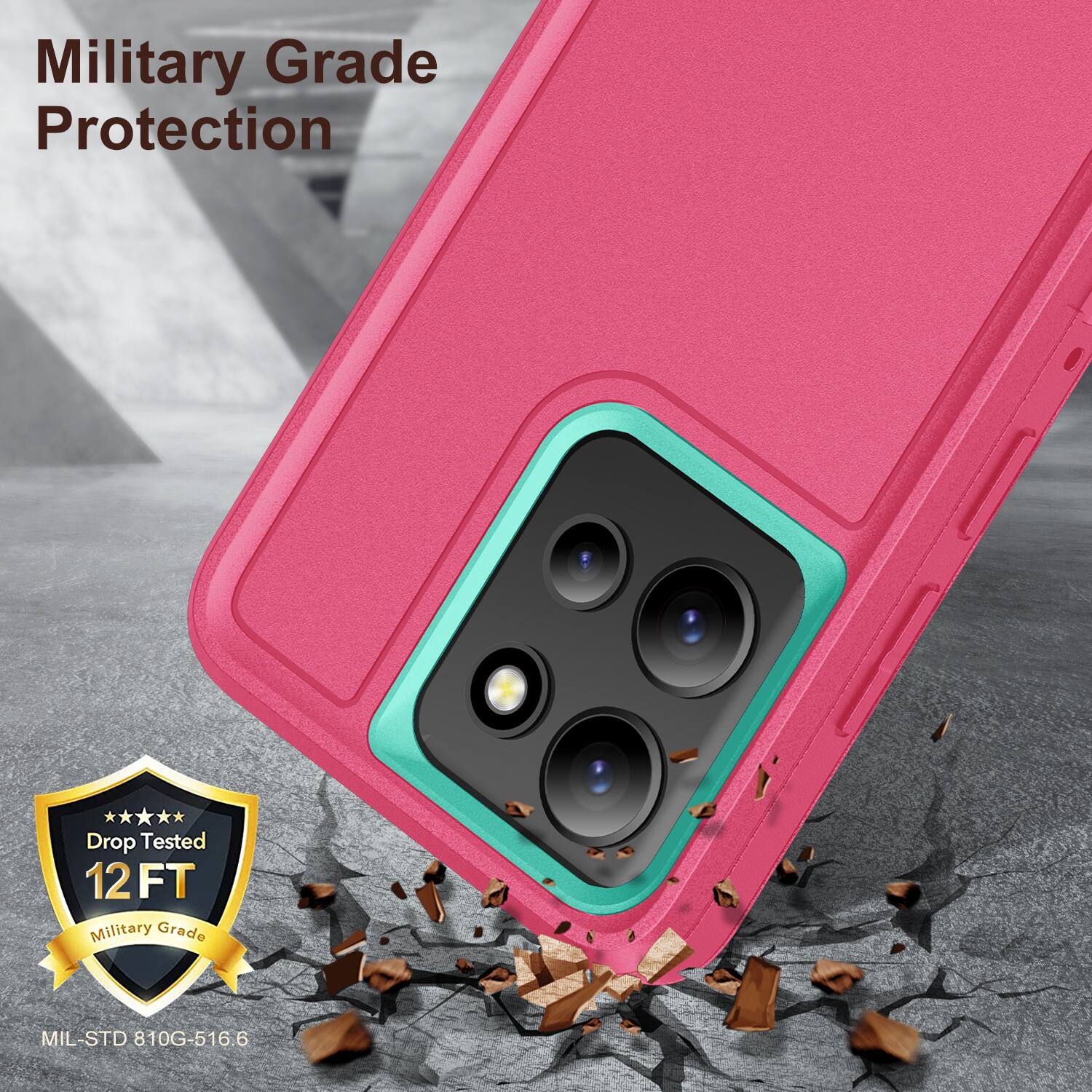 Military Grade Protection  
Drop Tested 12 FT  
Military Grade MIL-STD 810G-516.6