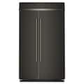 KitchenAid - 48 in. Wide 30 cu. ft. Built-In Side-by-Side Refrigerator with Platinum Interior - Black Ore