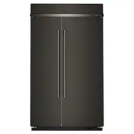 KitchenAid - 30 Cu. Ft. Built-In Side-by-Side Refrigerator with Platinum Interior - Black Ore