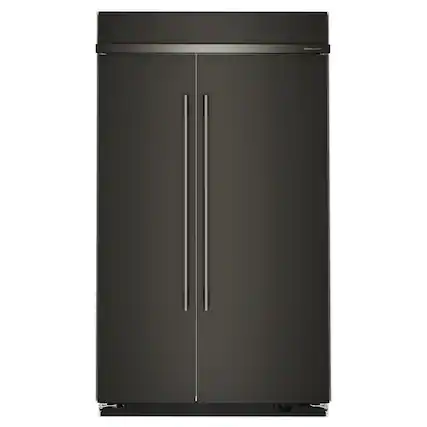 Front. KitchenAid - 30 Cu. Ft. Built-In Side-by-Side Refrigerator with Platinum Interior - Black Ore.