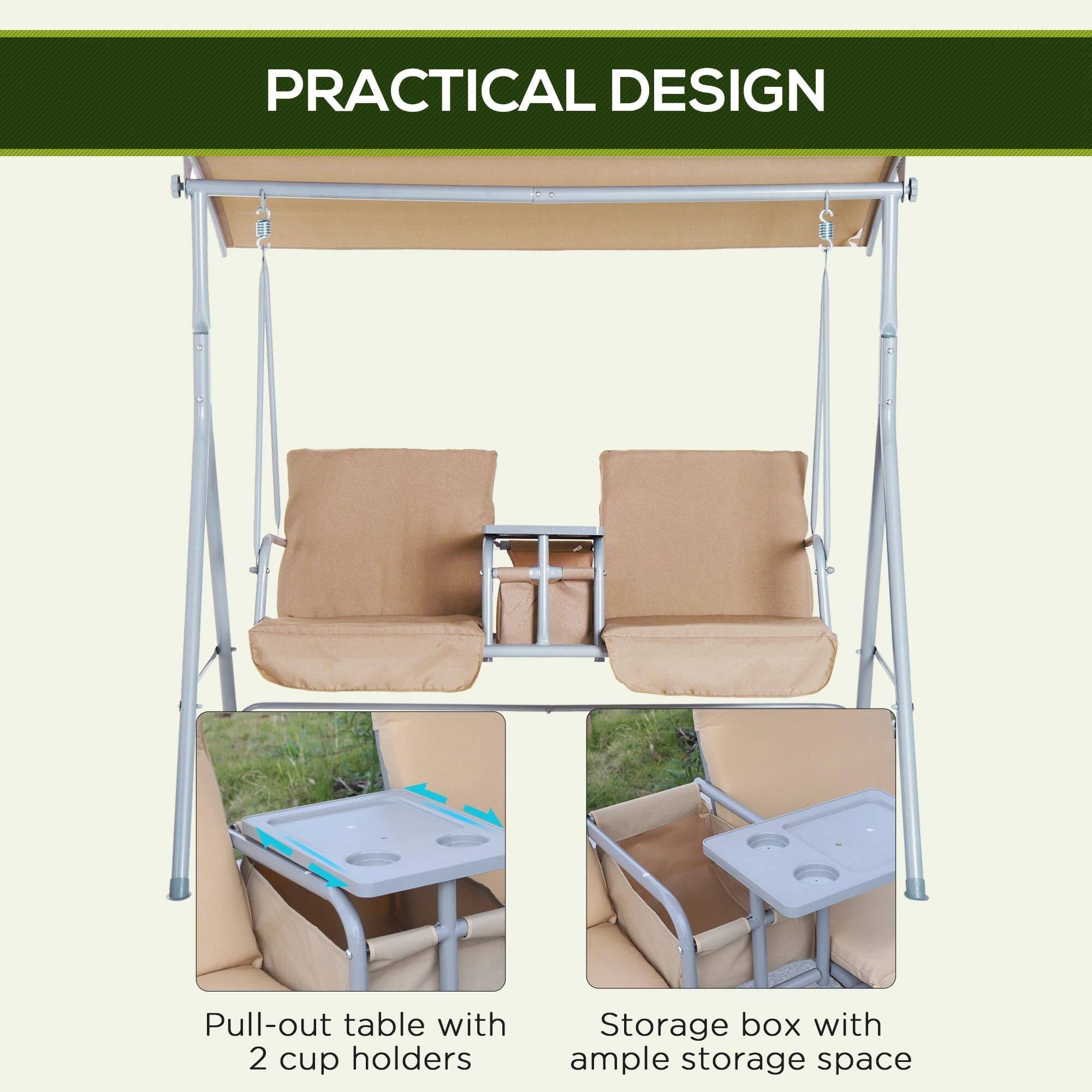 PRACTICAL DESIGN

- Pull-out table with 2 cup holders
- Storage box with ample storage space