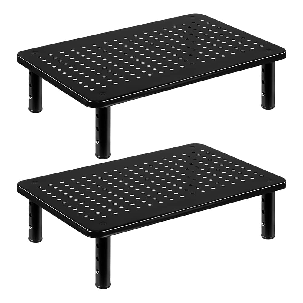 FURWOO - Two-piece Laptop Stand Desk Suitable for Compurs and Prteinters Three-position Height Adjustment - Black