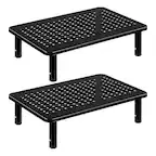 Front. FURWOO - FURWOO Black Two-piece Laptop Stand Desk Suitable for Compurs and Prteinters Three-position Height Adjustment - Black.