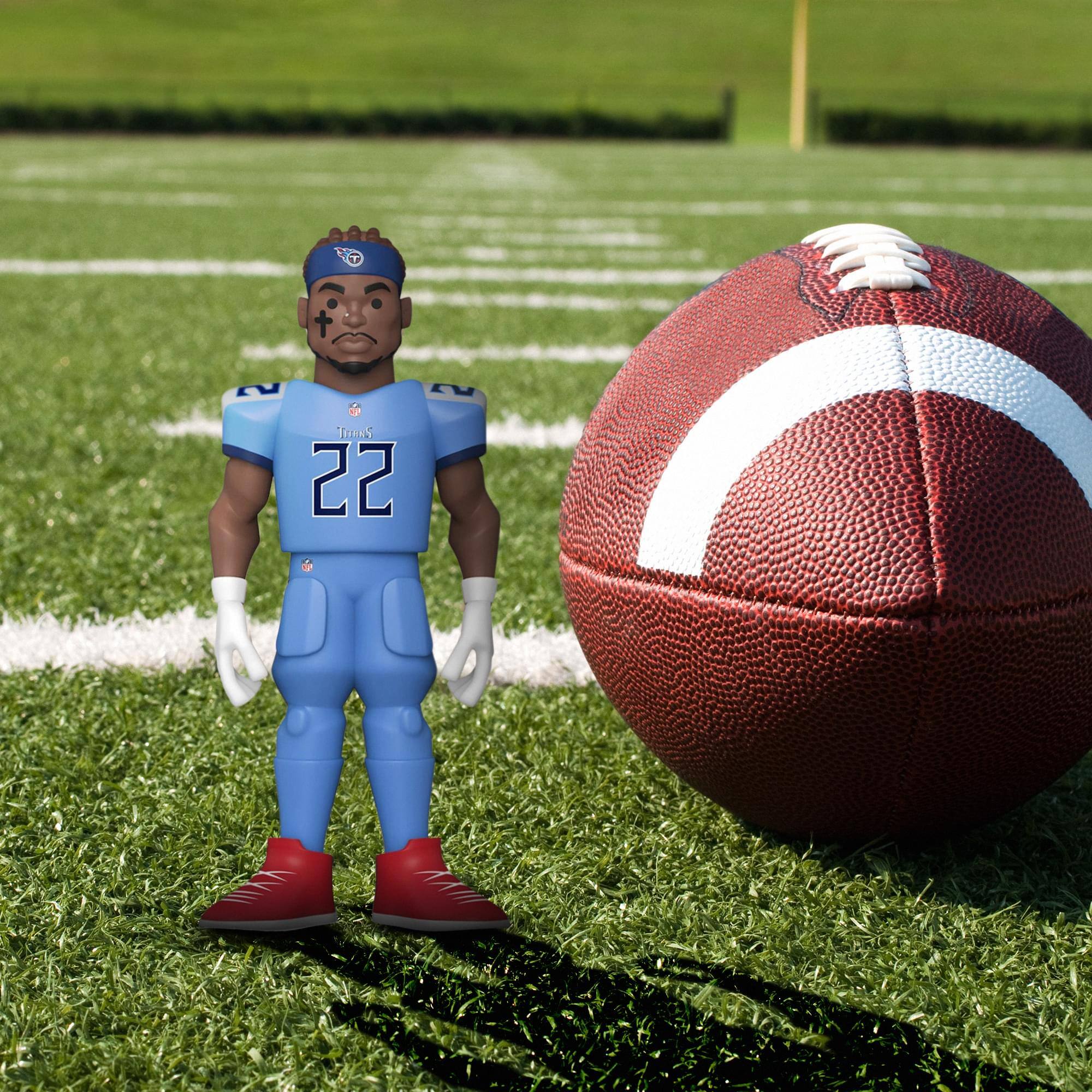 Alt View 2. Funko - Tennessee Titans NFL Funko Gold 5 Inch Vinyl Figure | Derrick Henry (Chase) - Blue.