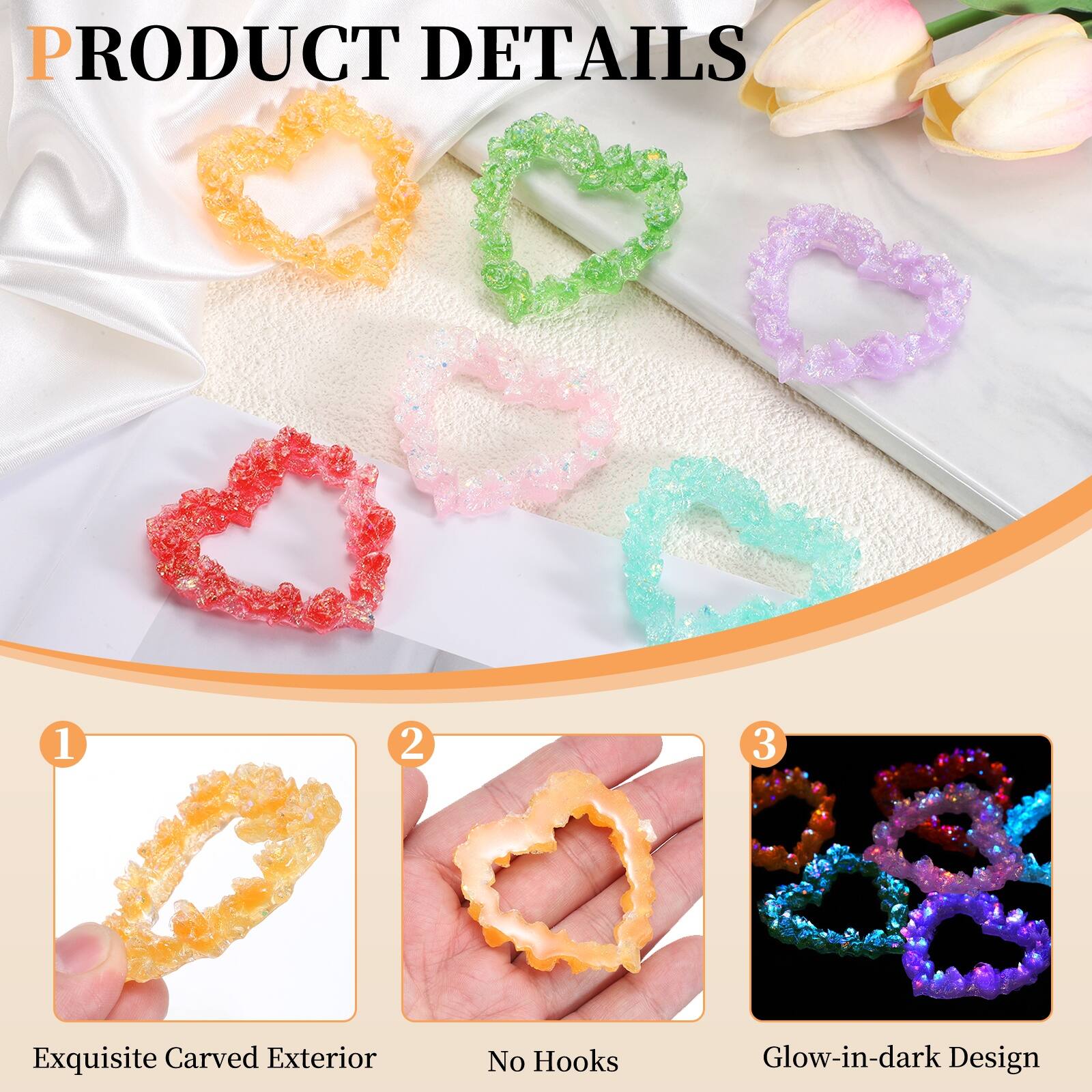 PRODUCT DETAILS

1. Exquisite Carved Exterior
2. No Hooks
3. Glow-in-dark Design
