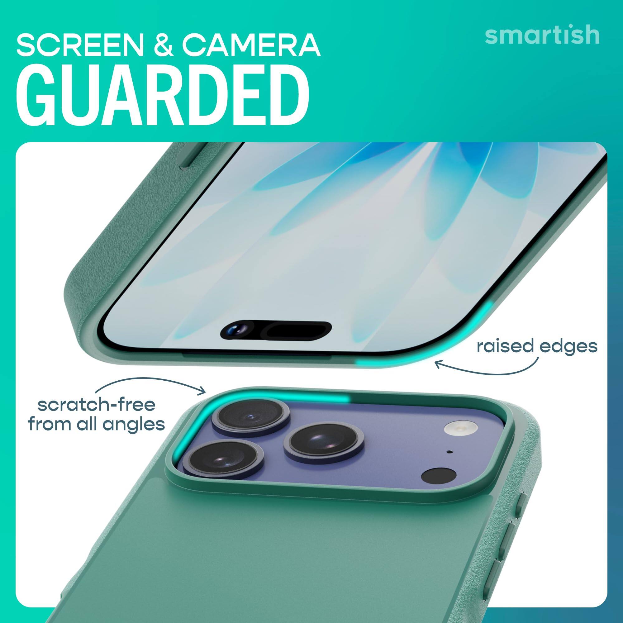 SCREEN & CAMERA GUARDED

smartish

raised edges

scratch-free from all angles