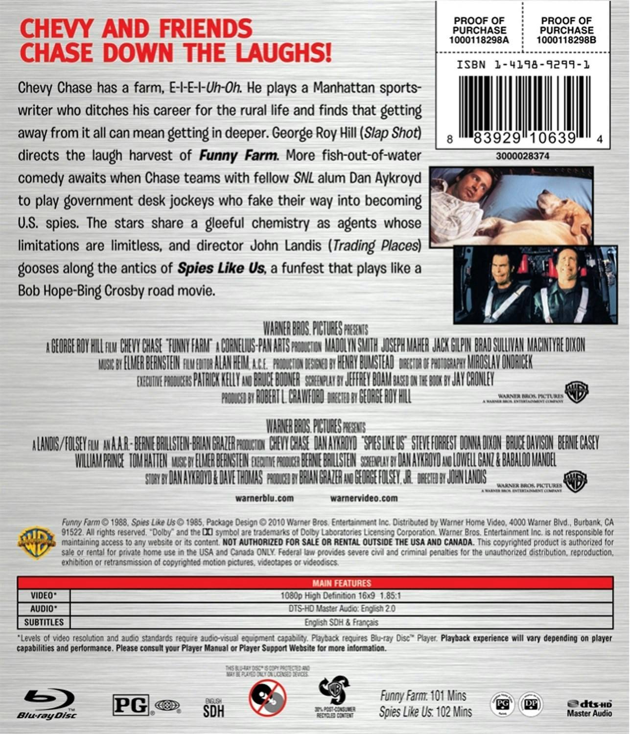 Back. Funny Farm/Spies Like Us (Blu-ray Double Feature) [Blu-ray].