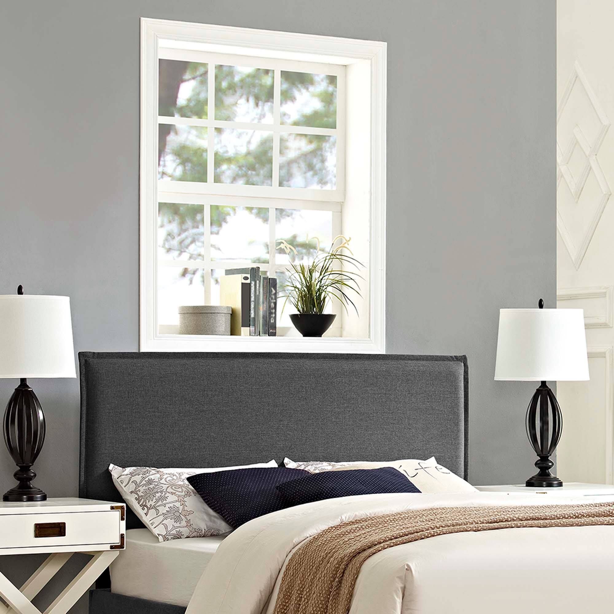 Back. Modway - Camille Upholstered Fabric Queen Headboard by Modway - Gray.