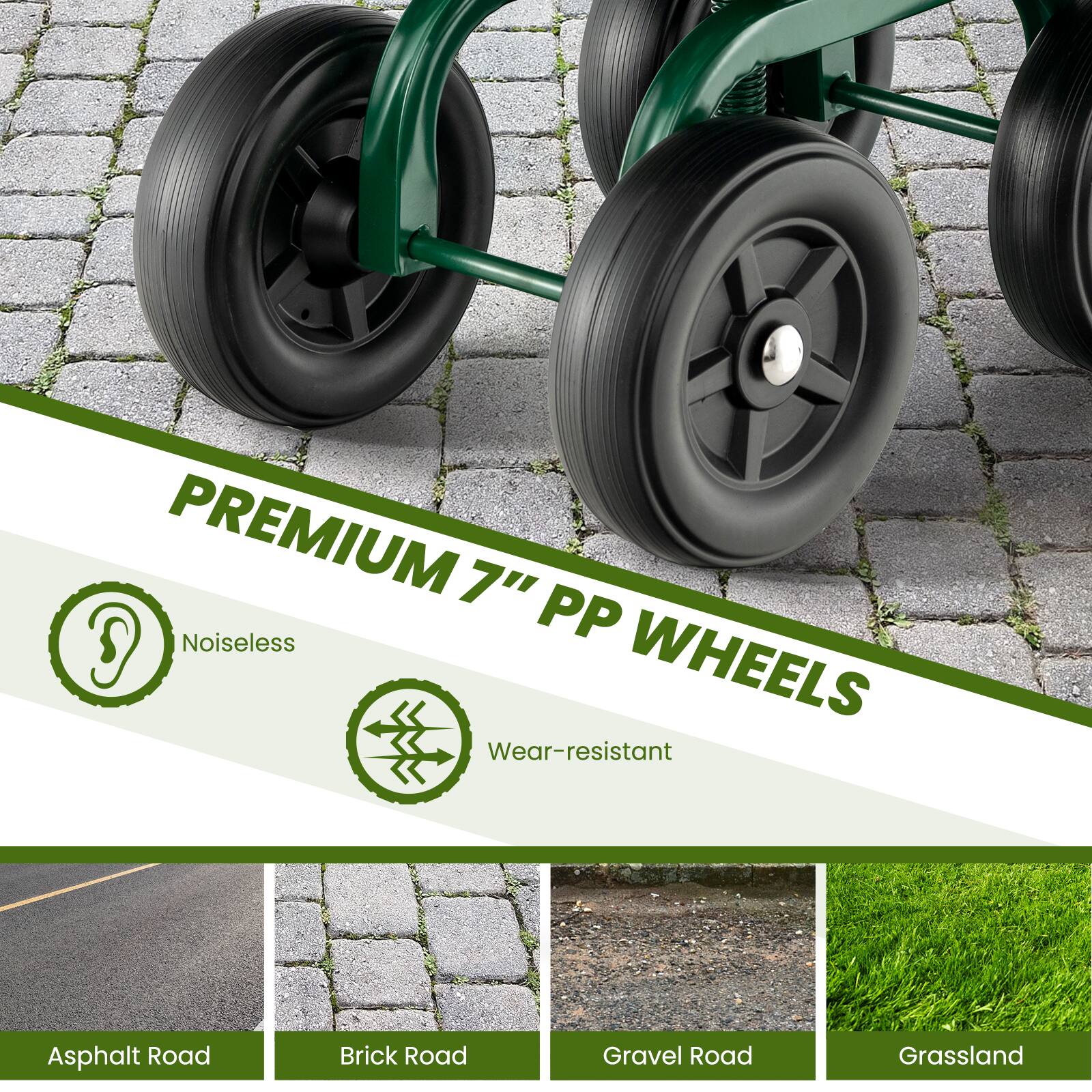 PREMIUM 7" PP WHEELS  
Noiseless  
Wear-resistant  

Asphalt Road  
Brick Road  
Gravel Road  
Grassland