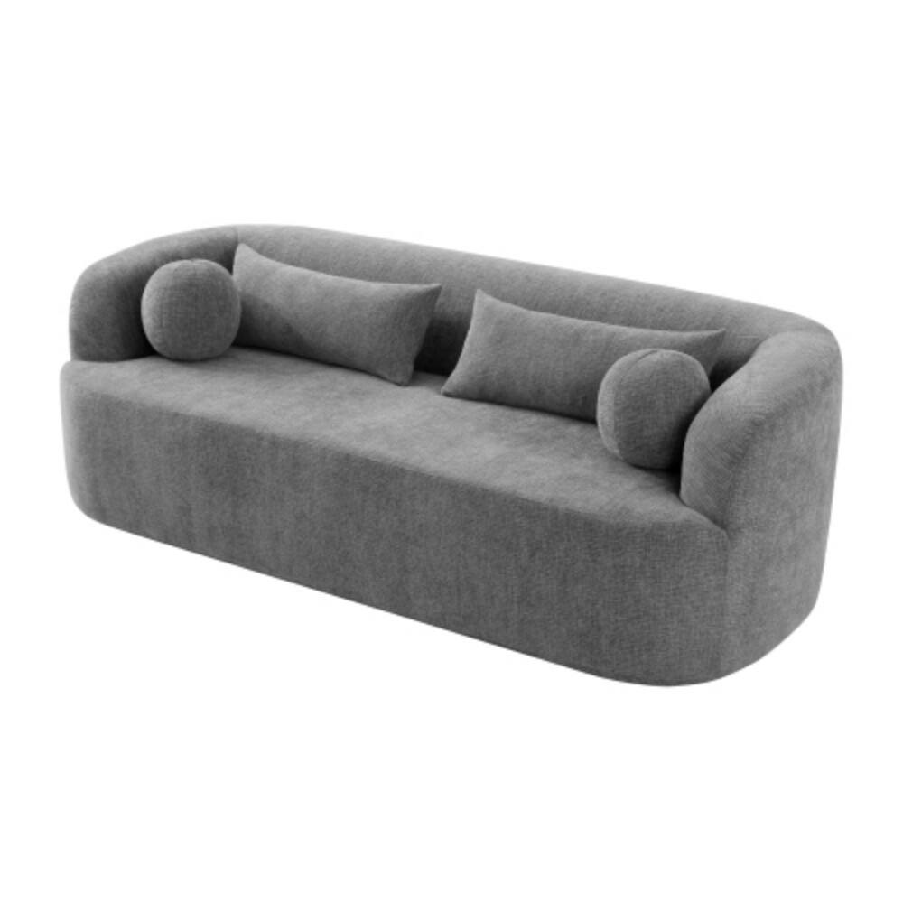 Alt View 5. LUCKY ONE - 86" Boneless Chenille Cloud Sofa No Assembly w/ 4 Pillows High Density Foam - Gray.