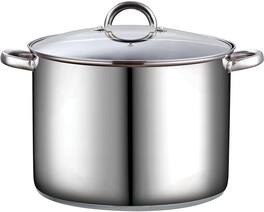 Cook N Home - Basics 16QT S/S Stock Pot for Pasta, Soup with Lid,Sturdy Handle,Oven & Dishwasher Safe,for Canning, Boiling, Simmer - STAINLESS STEEL