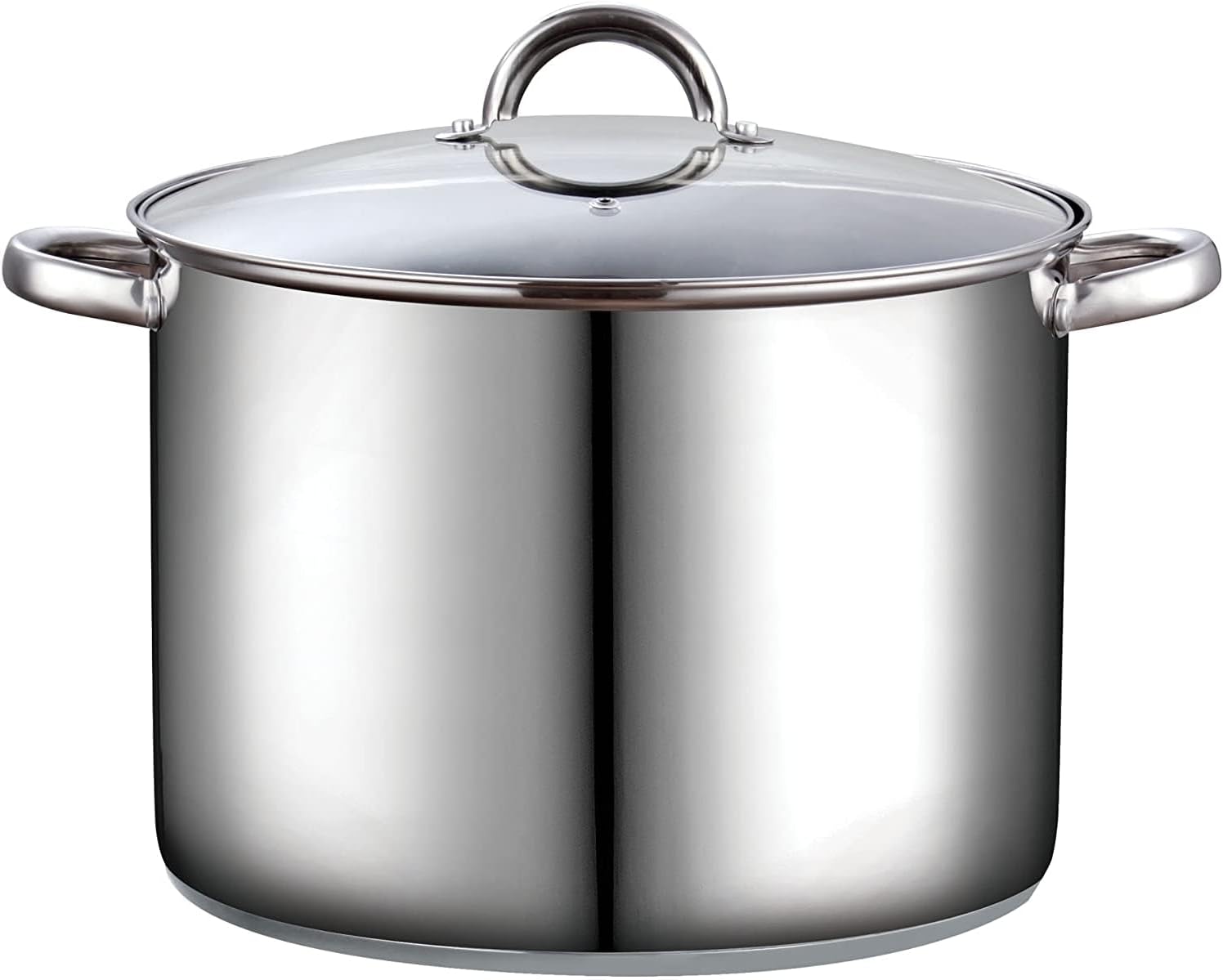 Front. Cook N Home - Basics 16QT S/S Stock Pot for Pasta, Soup with Lid,Sturdy Handle,Oven & Dishwasher Safe,for Canning, Boiling, Simmer - STAINLESS STEEL.