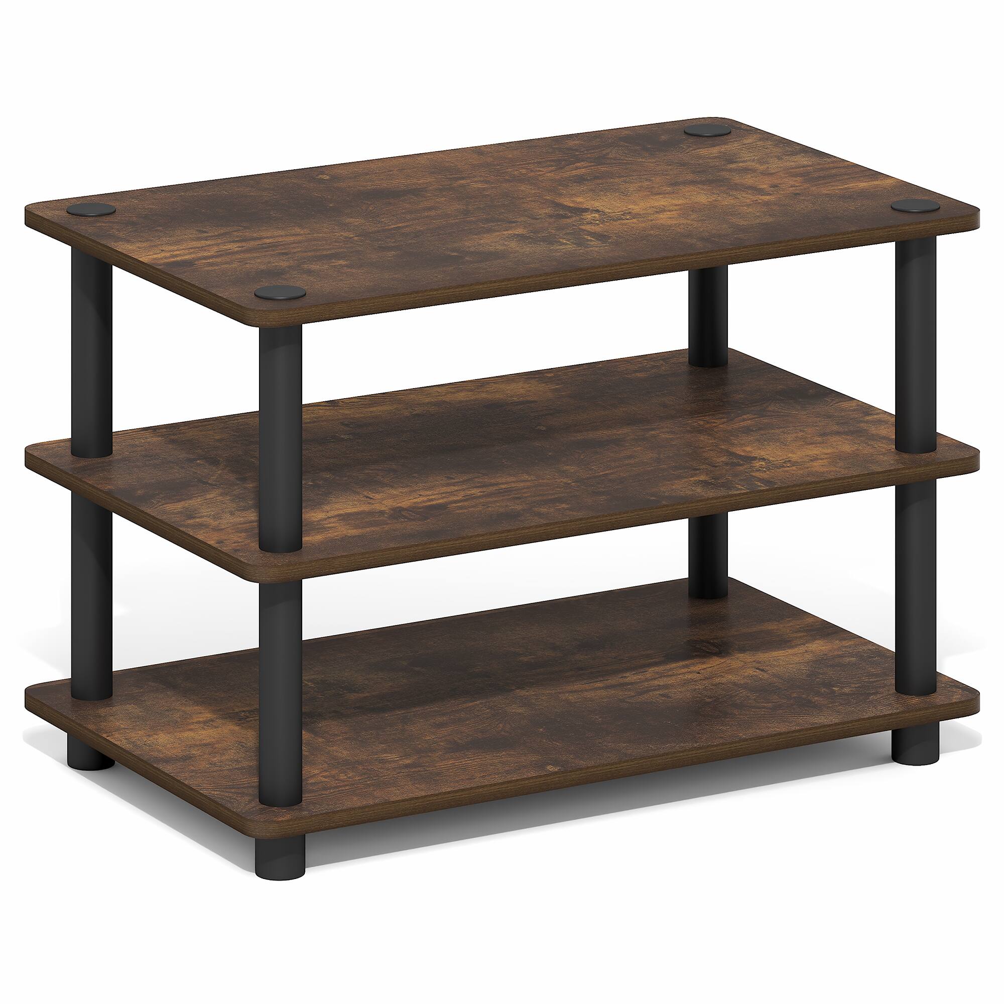 Alt View 5. Furinno - TURN-N-TUBE TV Stand, Corner Entertainment Center, Toolless TV Console for TV up to 32 Inch, Open Back, Easy Assembly - Amber Pine/Black.