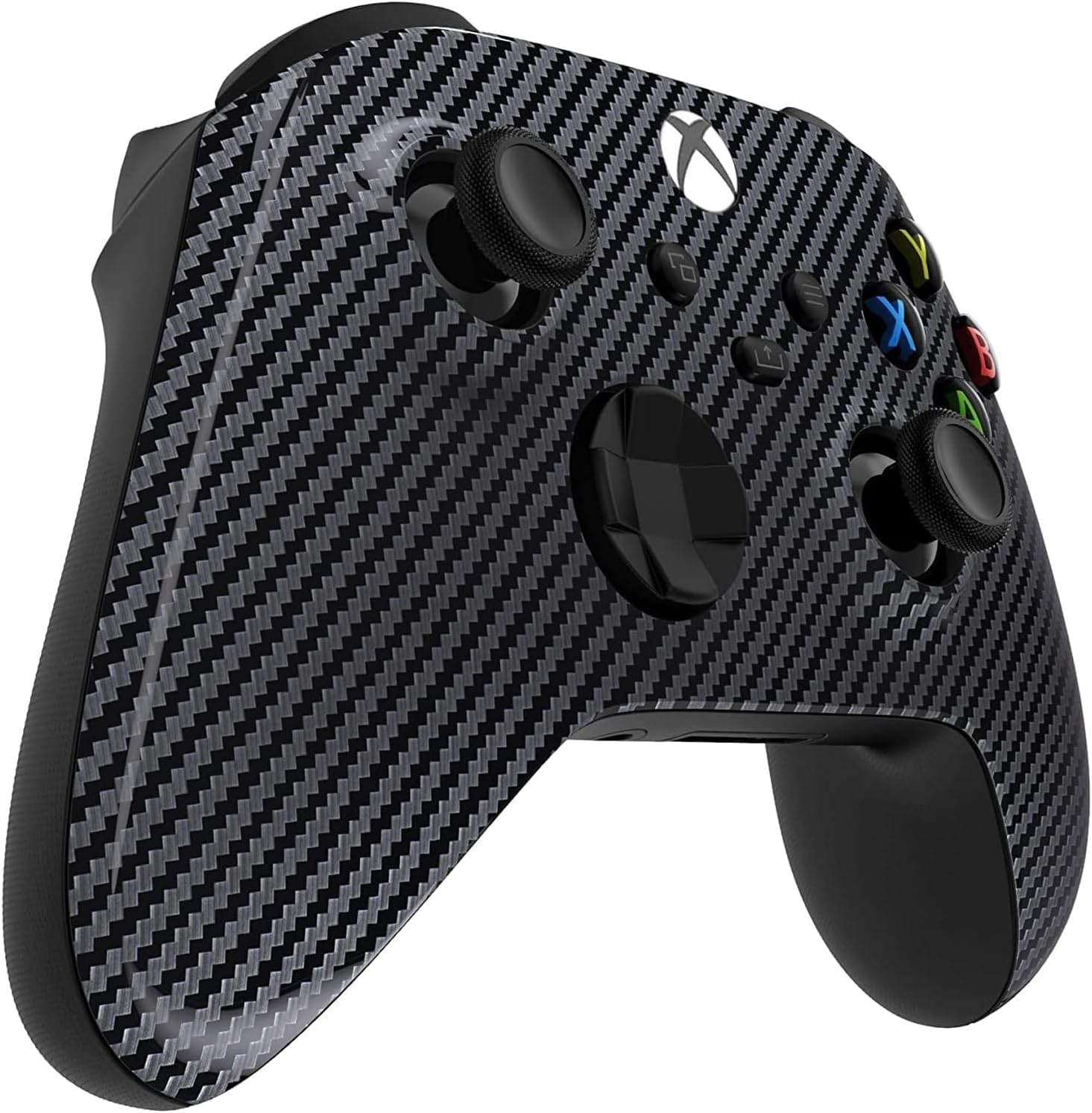 Left. Custom Controllerzz - Custom Wireless Controller for Xbox Series X|S, Xbox One, & PC - Glossy Carbon Fiber.