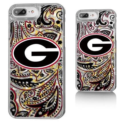 Front. Keyscaper - Georgia Bulldogs iPhone Glitter Paisley Design Case - 16 - Multicolor.