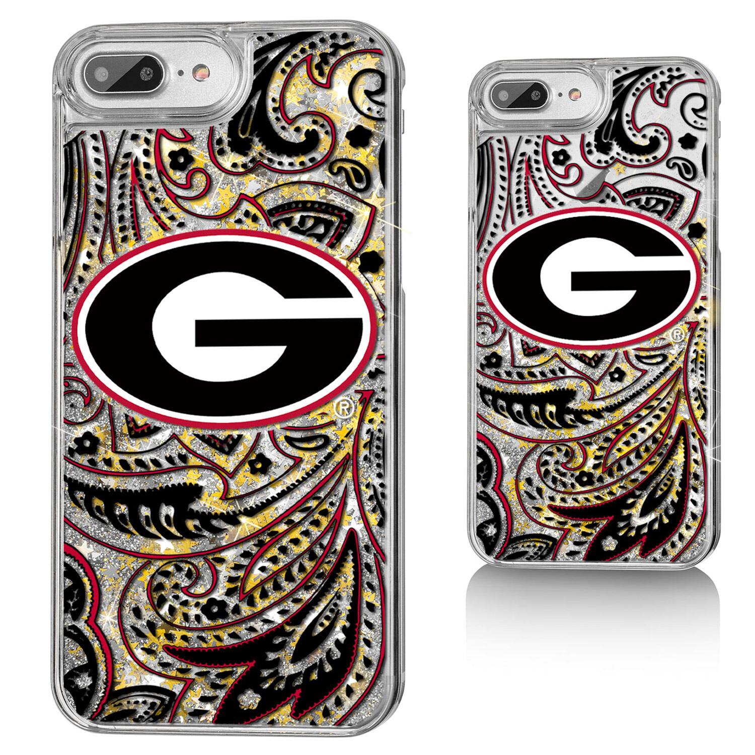 Front. Keyscaper - Georgia Bulldogs iPhone Glitter Paisley Design Case - 16 - Multicolor.