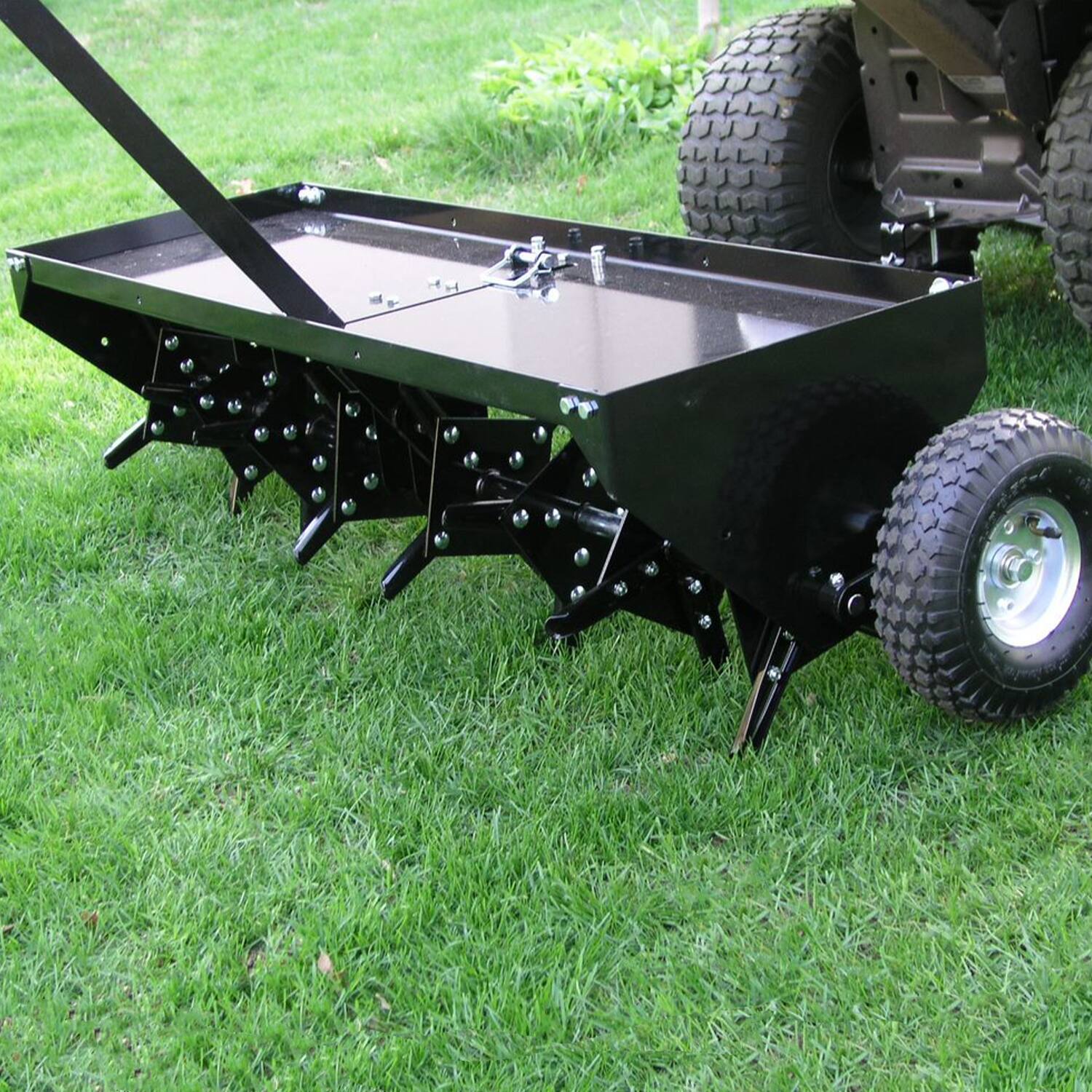 Alt View 4. Yard Tuff - Yard Tuff 48 Inch Tow Behind Lawn Mower Tractor Plug Aerator w/ Universal Hitch - Black.