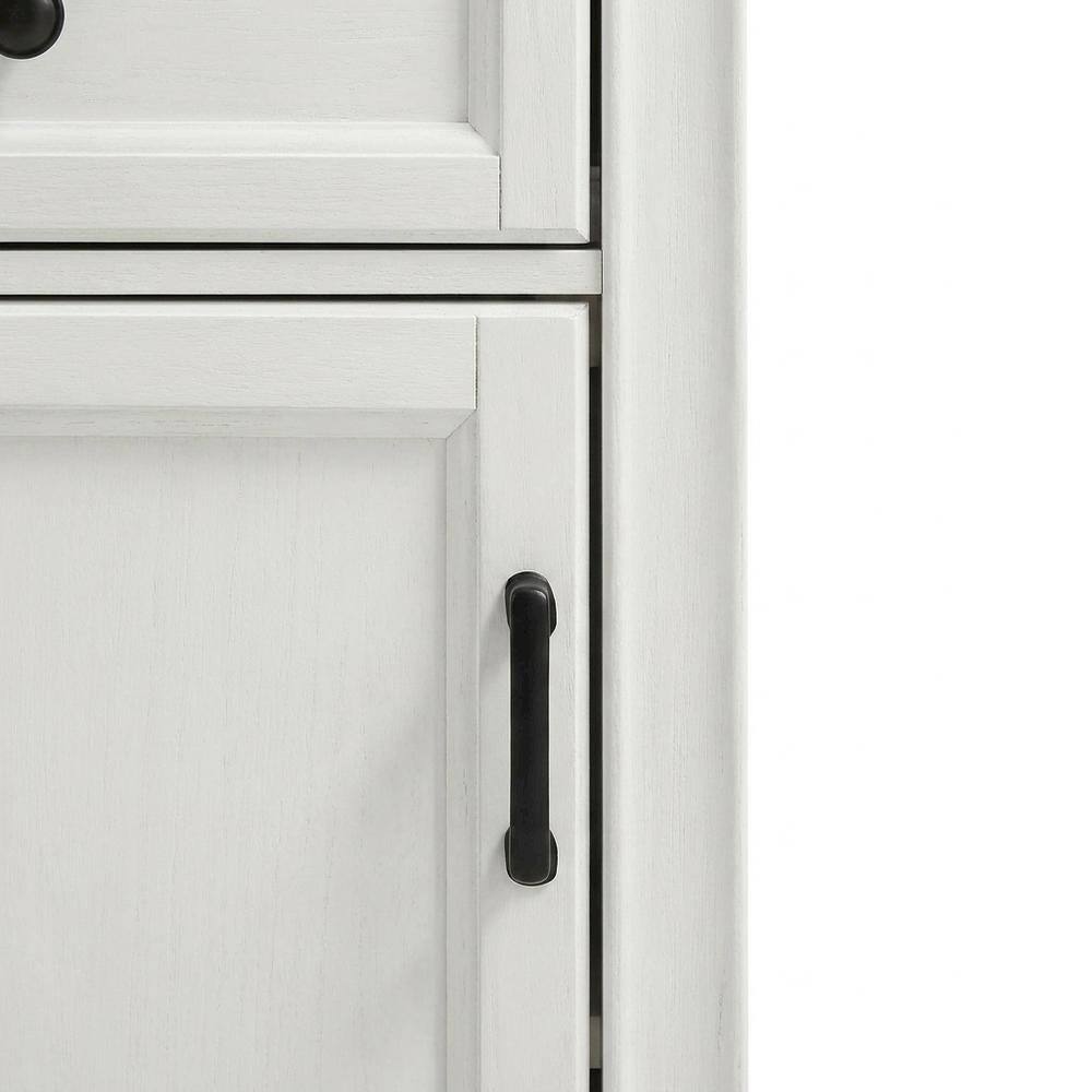 Alt View 2. FurniFact - White linen cabinet with anti-tip hardware and sturdy construction - White.