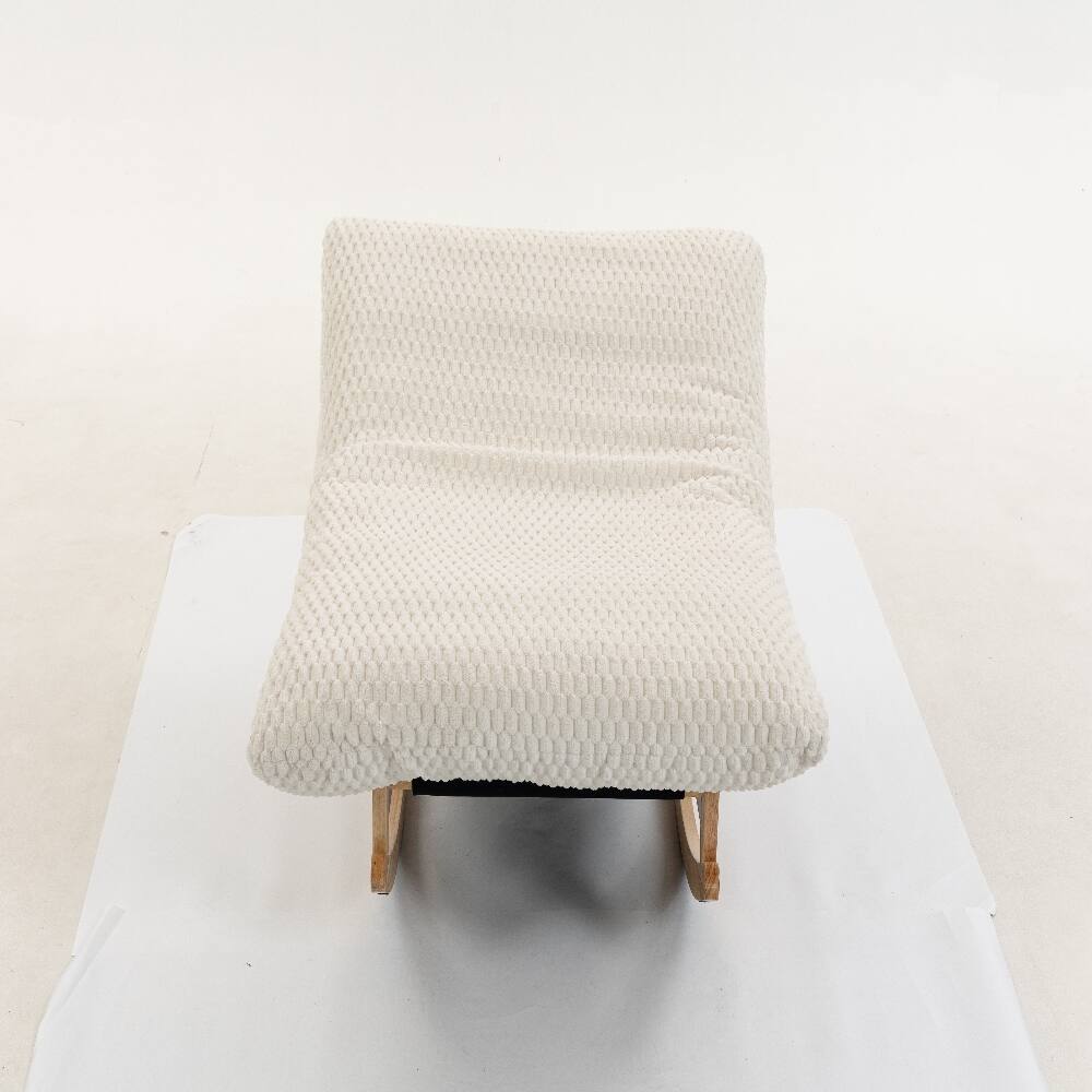 Alt View 4. Loheer - Loheer Bean Bag Rocking Chair for Adults Corduroy Lazy Sofa - White.