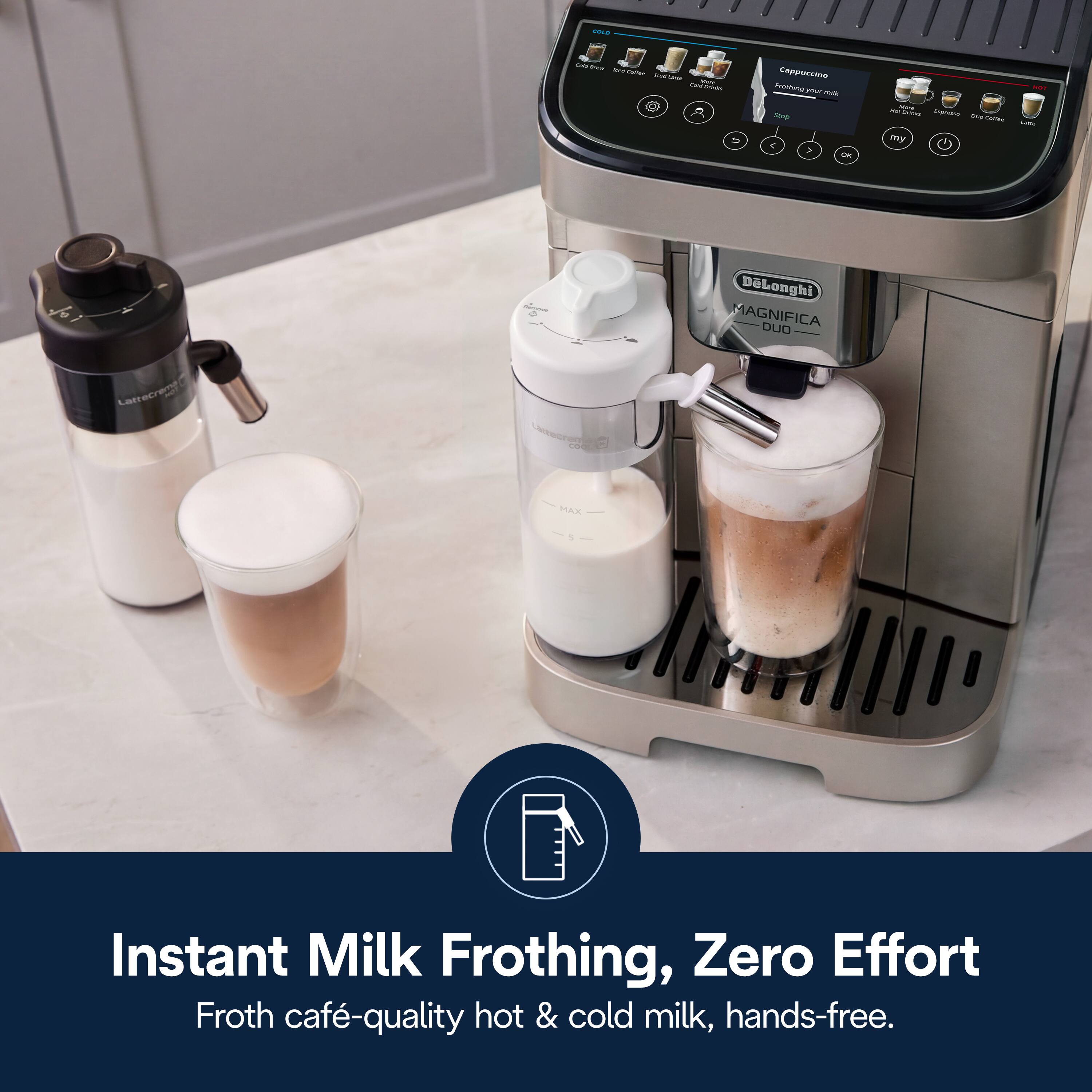 Instant Milk Frothing, Zero Effort  
Froth café-quality hot & cold milk, hands-free.