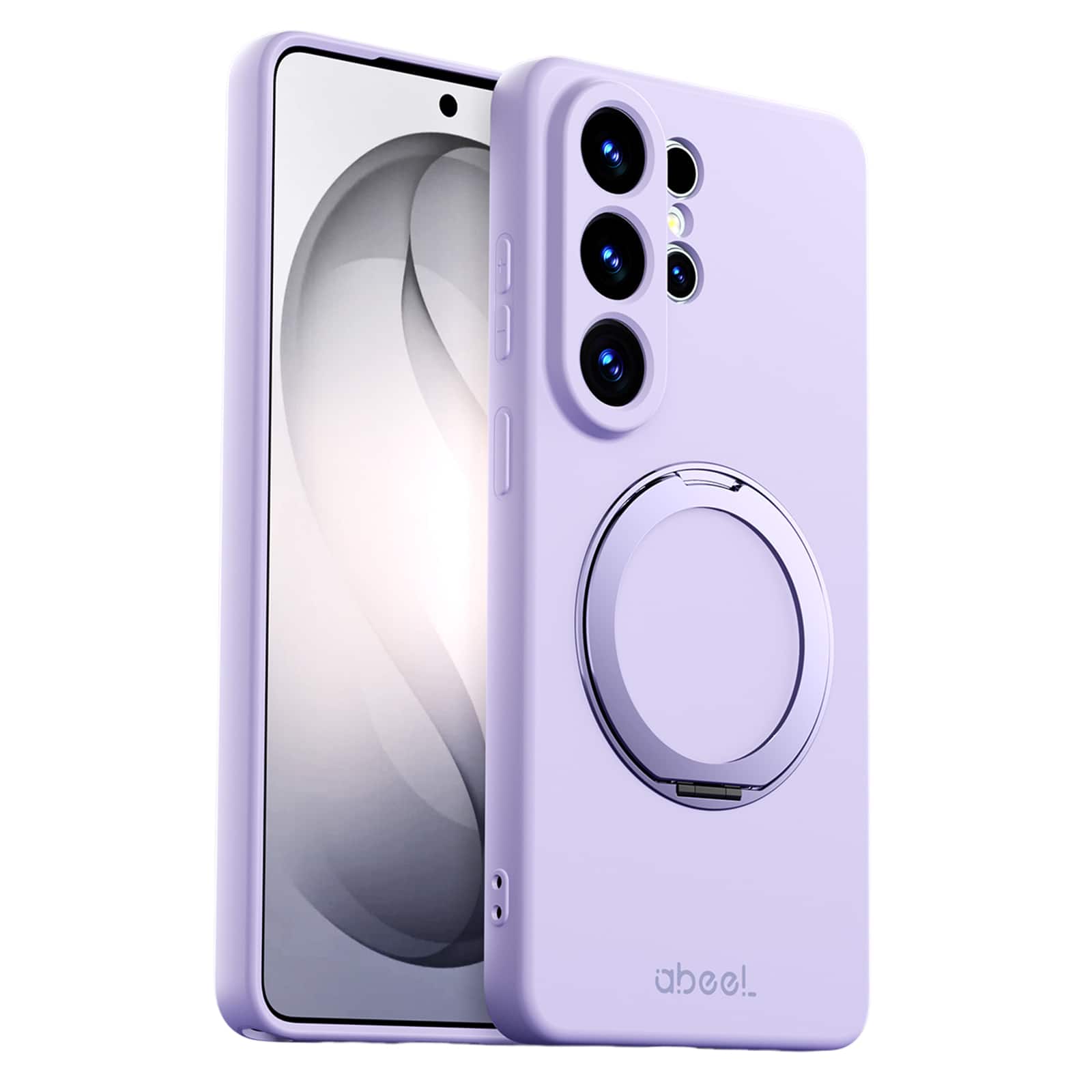 UUCOVER - For Samsung Galaxy S26 Ultra Case Shockproof Liquid Silicone Compatible with MagSafe 360° Rotating Ring Stand Cover - Purple