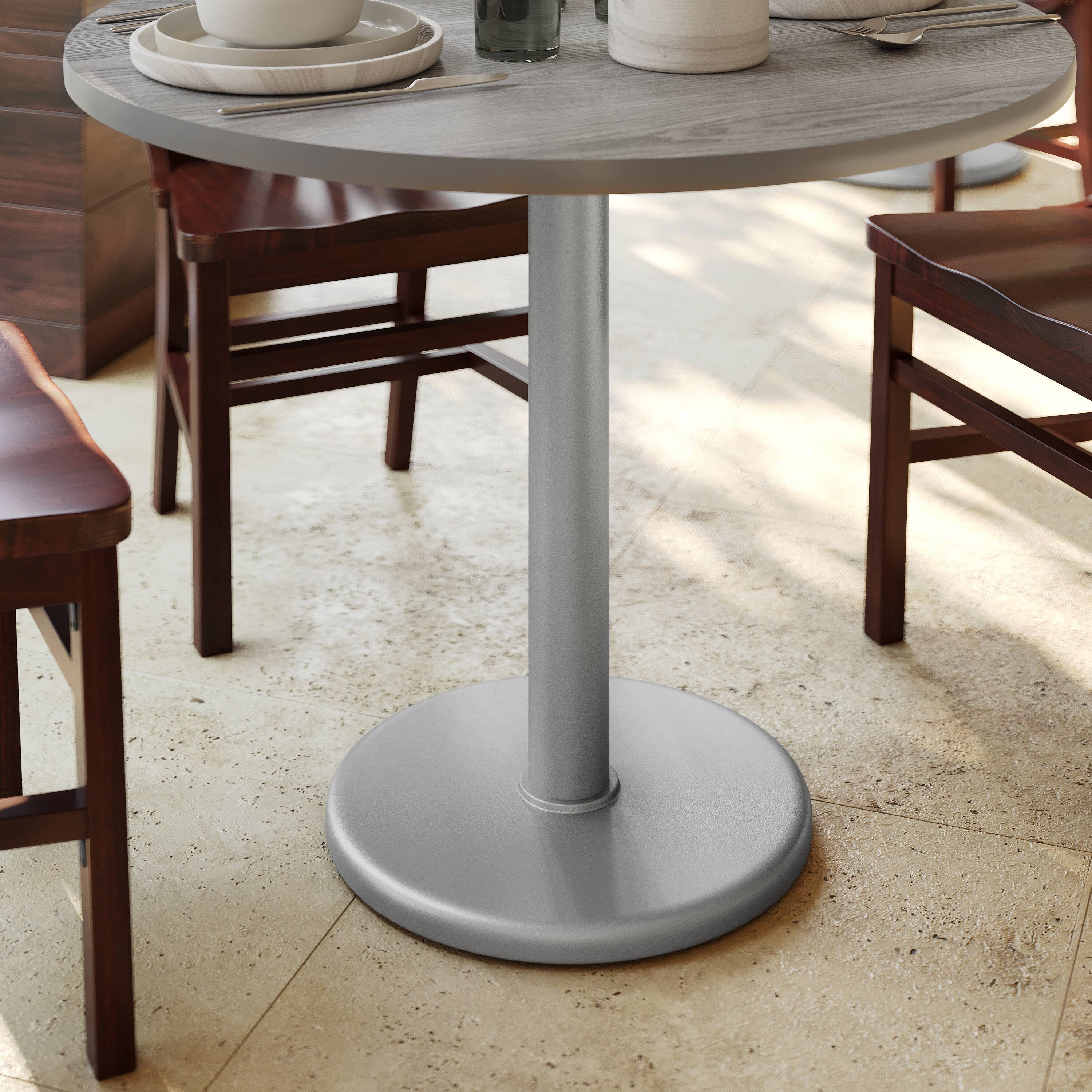 Alt View 1. Flash Furniture - Beverly 18'' Round Restaurant Indoor/Outdoor Table Base with 3'' Dia. Table Height Column, Silver - Gray.