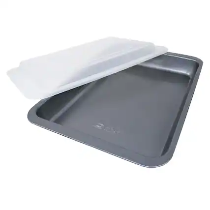 Front. Range Kleen - Range Kleen B06CC Nonstick Covered Cake Pan, 13 x 9 Inch - Alluring grey color.