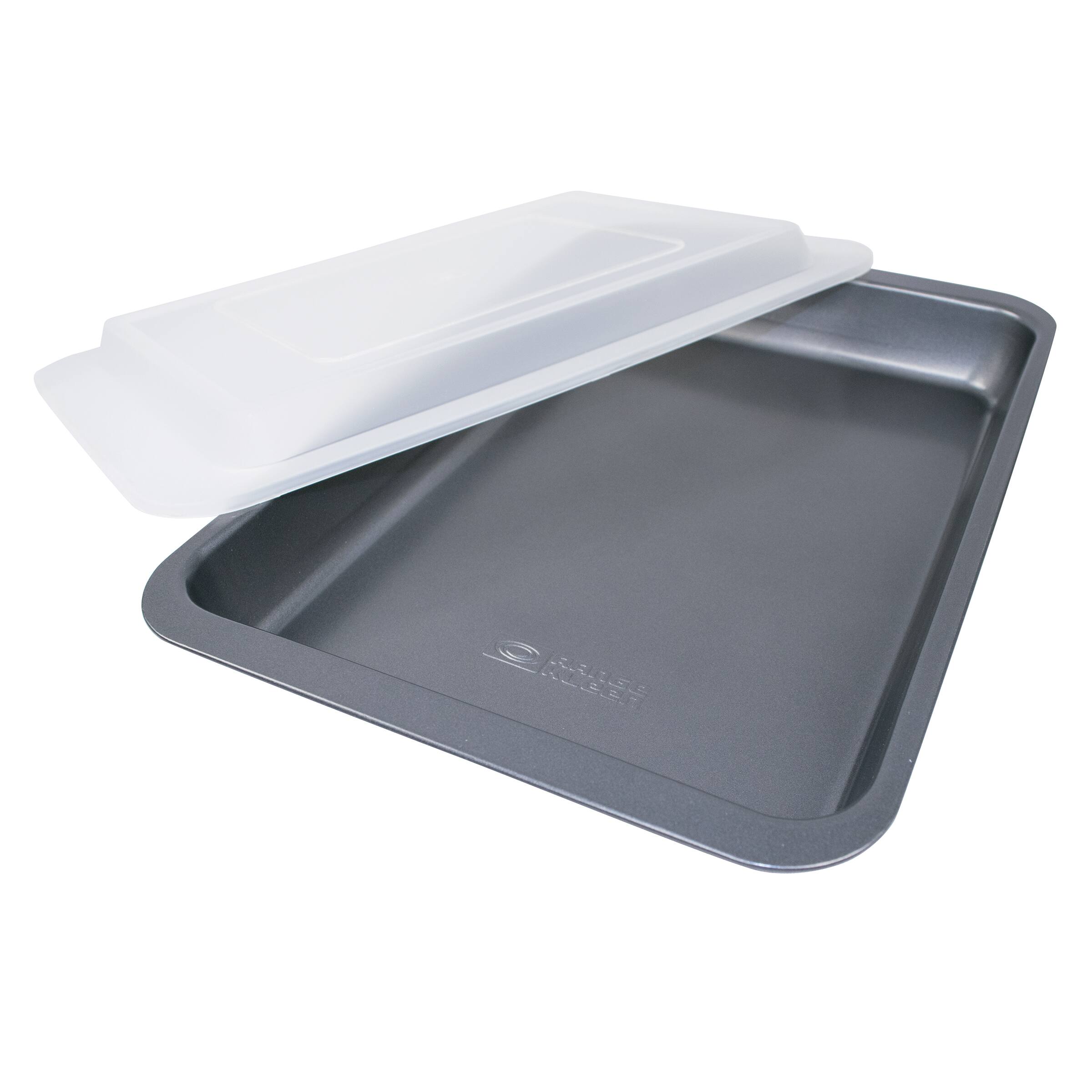 Front. Range Kleen - Range Kleen B06CC Nonstick Covered Cake Pan, 13 x 9 Inch - Alluring grey color.