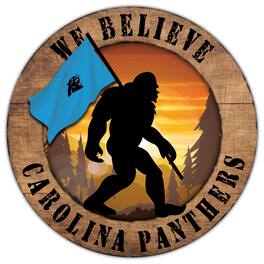 Fan Creations - Carolina Panthers 12'' We Believe Bigfoot Circle Sign - Multicolor