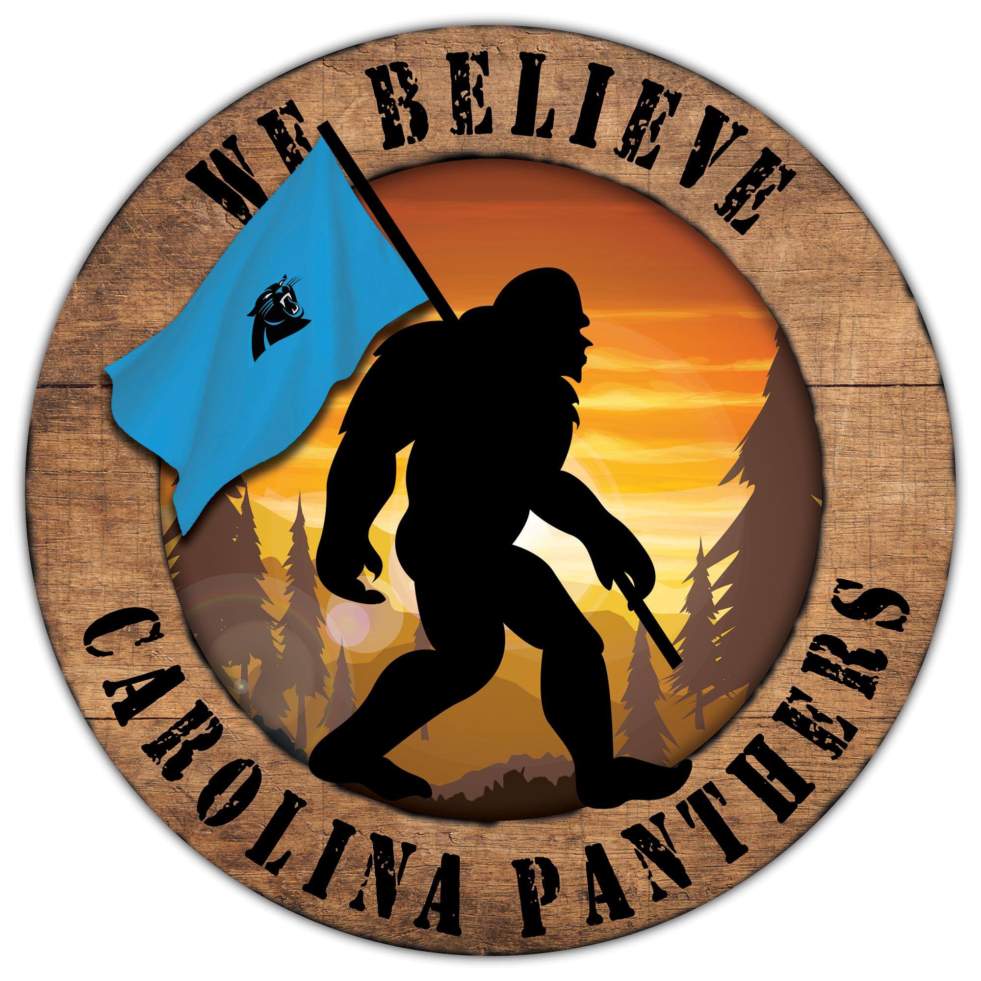 Carolina Panthers 12'' We Believe Bigfoot Circle Sign