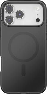 Front. PopSockets - MagSafe PopCase for Apple iPhone 17 Pro Max Case - Black Translucent.