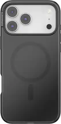 Front. PopSockets - MagSafe PopCase for Apple iPhone 17 Pro Max Case - Black Translucent.