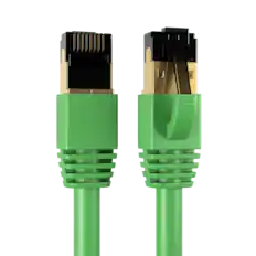Front. Cables Direct Online - Cat8 Ethernet Cable 7FT, 40Gbps High-Speed RJ45 Shielded Copper Cord for Router, PC & Gaming - Green.