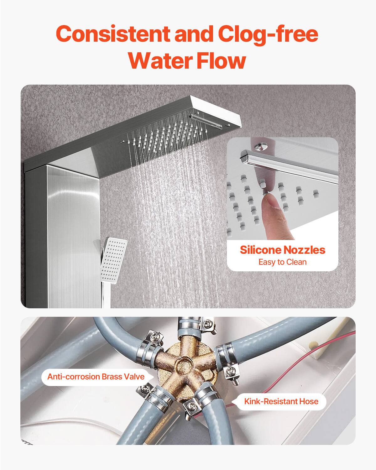 Consistent and Clog-free Water Flow

Silicone Nozzles
Easy to Clean

Anti-corrosion Brass Valve

Kink-Resistant Hose