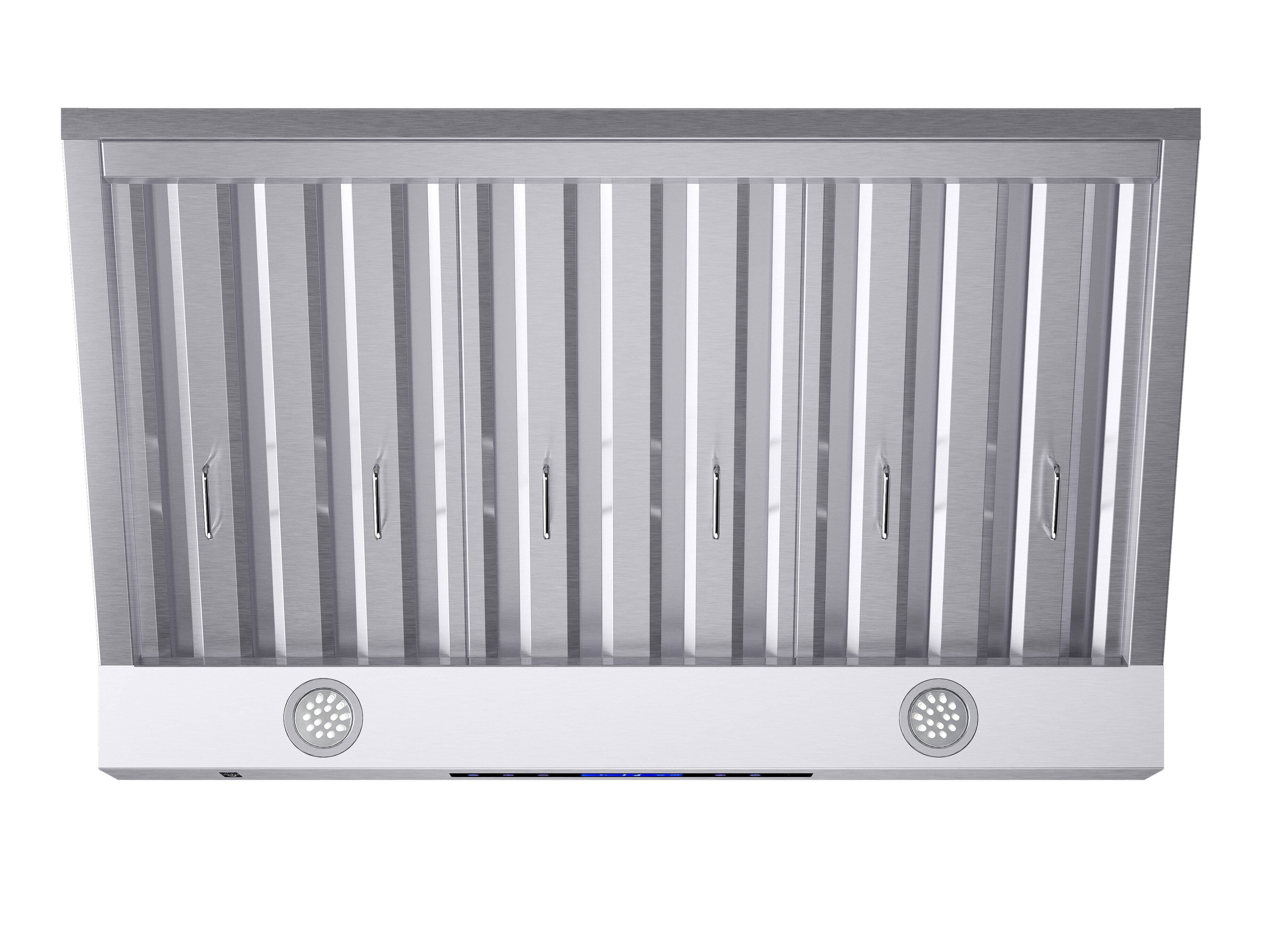 Alt View 3. Forno Appliances - Palazzo 36" Wall-Mounted Ducted Ventilation Range Hood - Silver.