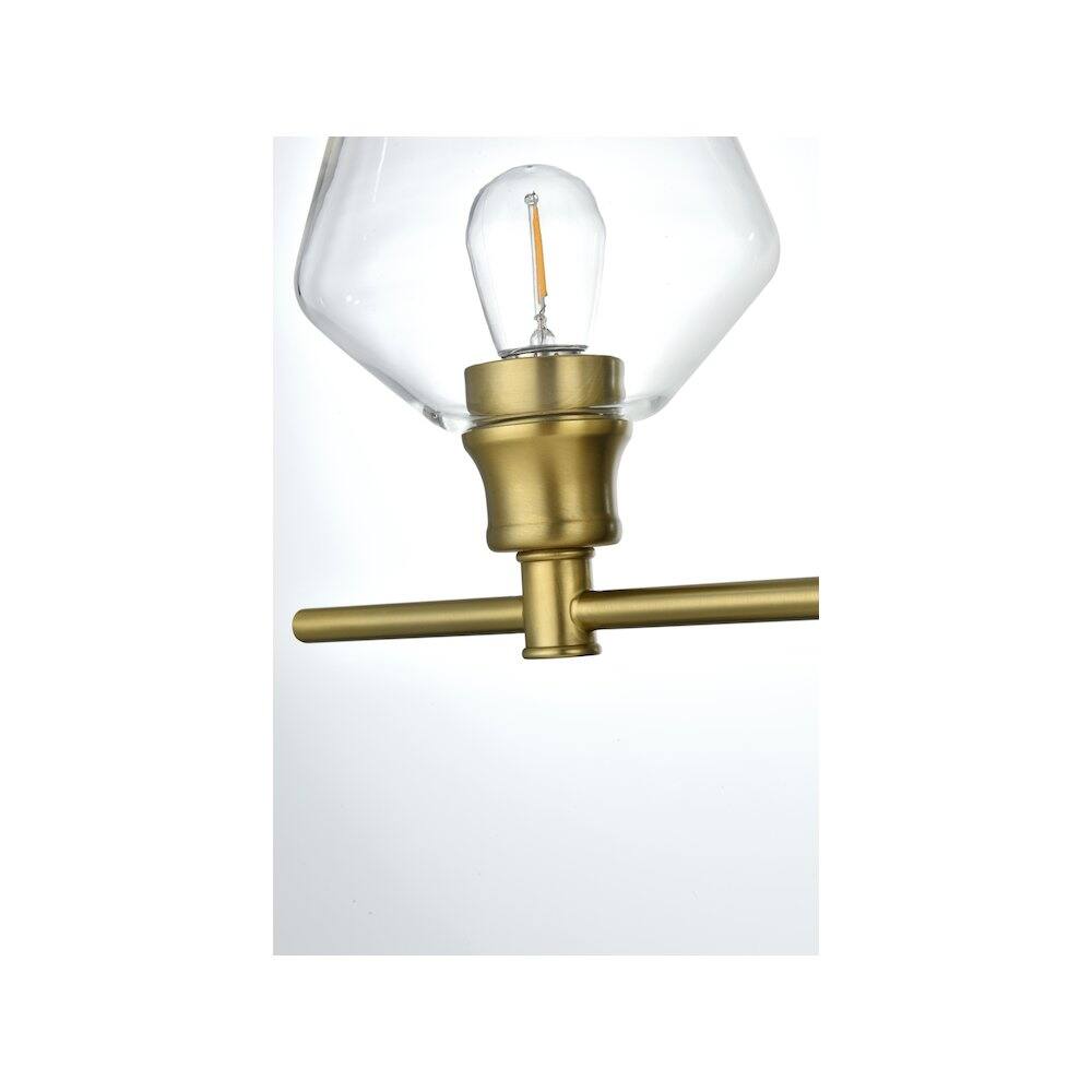 Alt View 1. Living District - Gene 5 Light Satin Gold and Clear Glass Wall Sconce - Satin Gold.