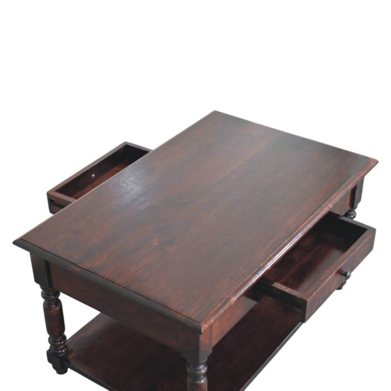 Alt View 1. Artisan Furniture - Turned Legs Cherry Console Table - Brown.