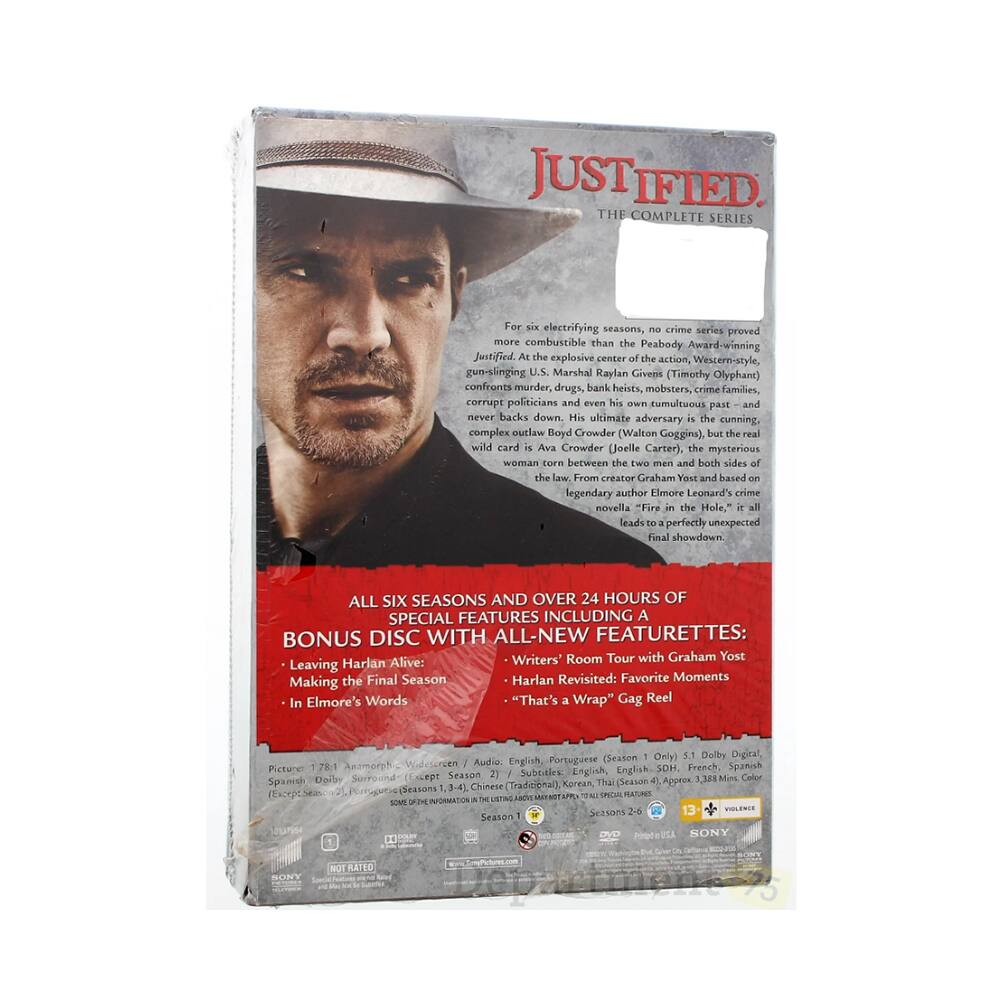 Angle. Justified: The Complete Series   - DVD.