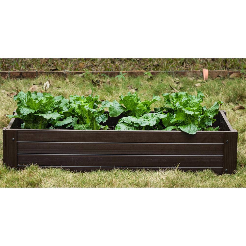 Angle. New Age Pet - 2x4 ECOFLEX Garden Bed, Walnut - Walnut.