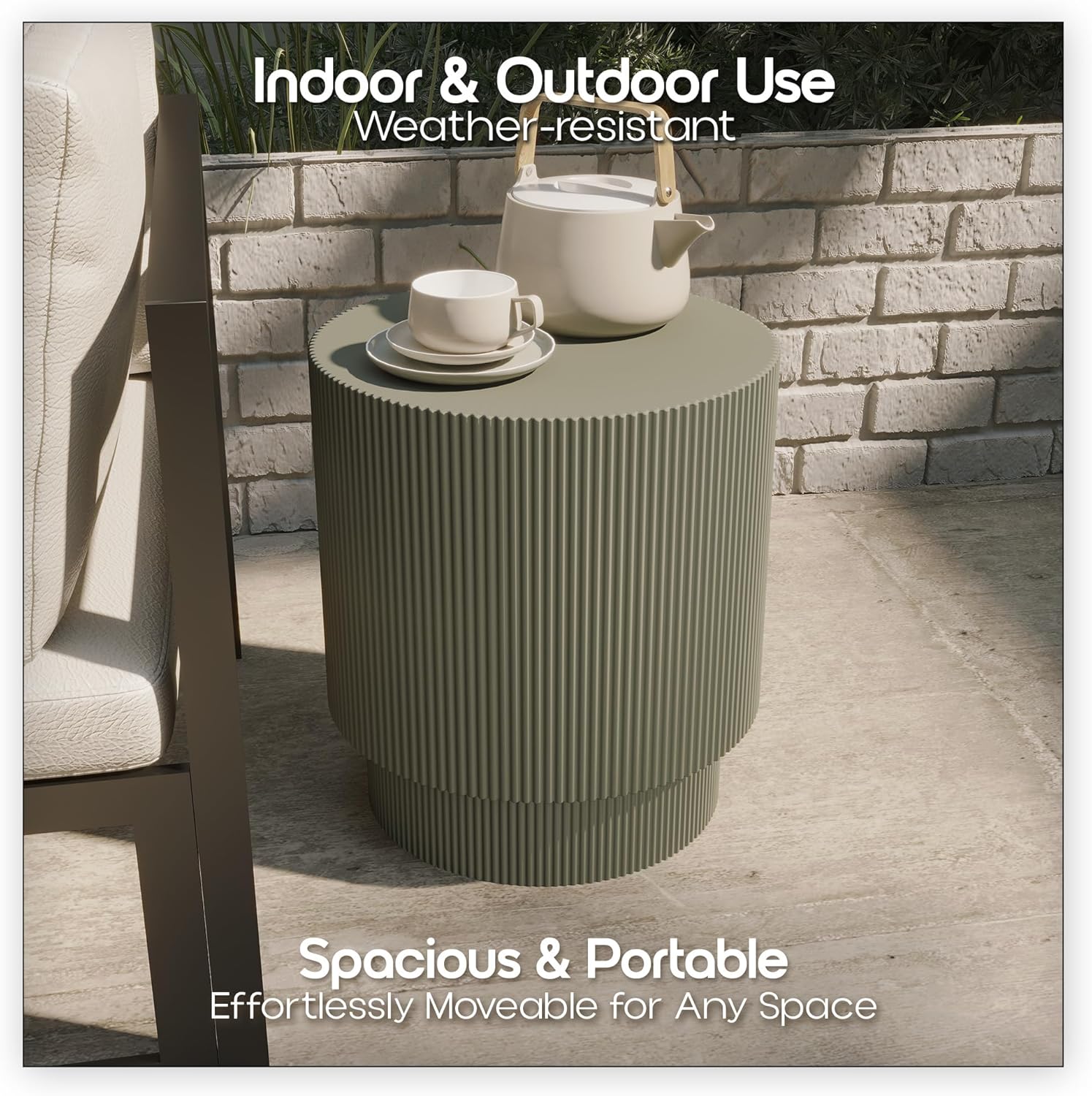 Indoor & Outdoor Use  
Weather-resistant  

Spacious & Portable  
Effortlessly Movable for Any Space