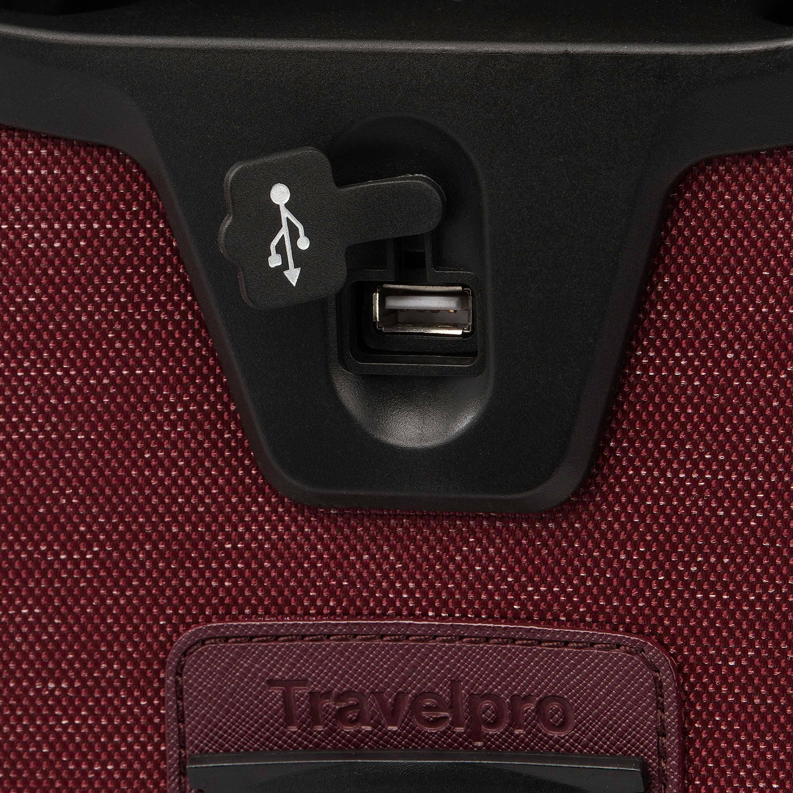 Alt View 3. Travelpro - Travelpro Platinum Elite Softside Expandable Checked Luggage, 8 Wheel Spinner Large Suitcase, TSA Lock, Men and Women - Bordeaux Red.