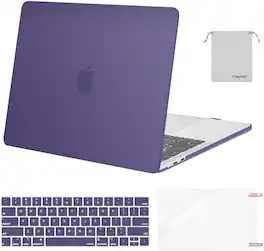 mosiso - MacBook Pro 13" hard shell case with keyboard skins, screen protector and storage bag - Imperial Purple