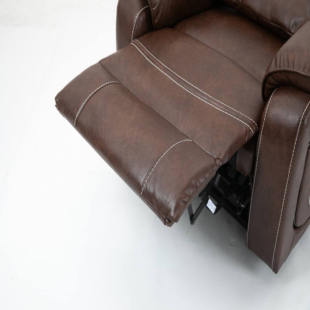 Alt View 2. Loheer - Loheer Power Lift Recliner 180 Degree Lay Flat Big and Tall - Brown.