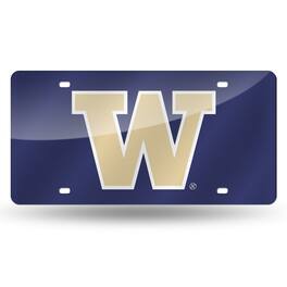 Rico Industries - Washington Huskies Purple Mirror Look Acrylic License Plate Laser Tag - Multi
