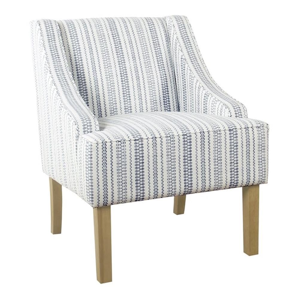 JETRANSPORT - Swoop Arm Accent Chair 100% PolyesterACCENT CHAIRS: Theseating solution for - Blue and White Farmhouse Stripe