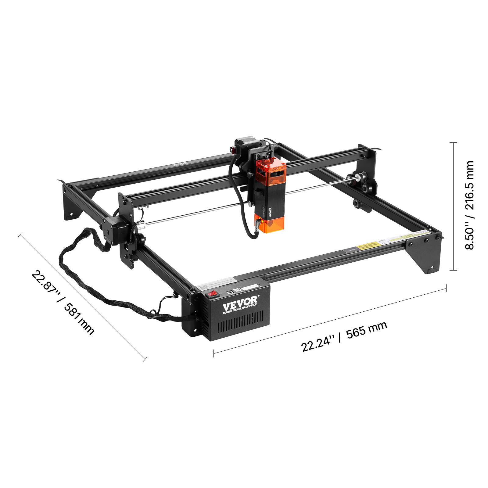 22.87" / 581 mm  
22.24" / 565 mm  
8.50" / 216.5 mm  
8.50" / 216.5 mm