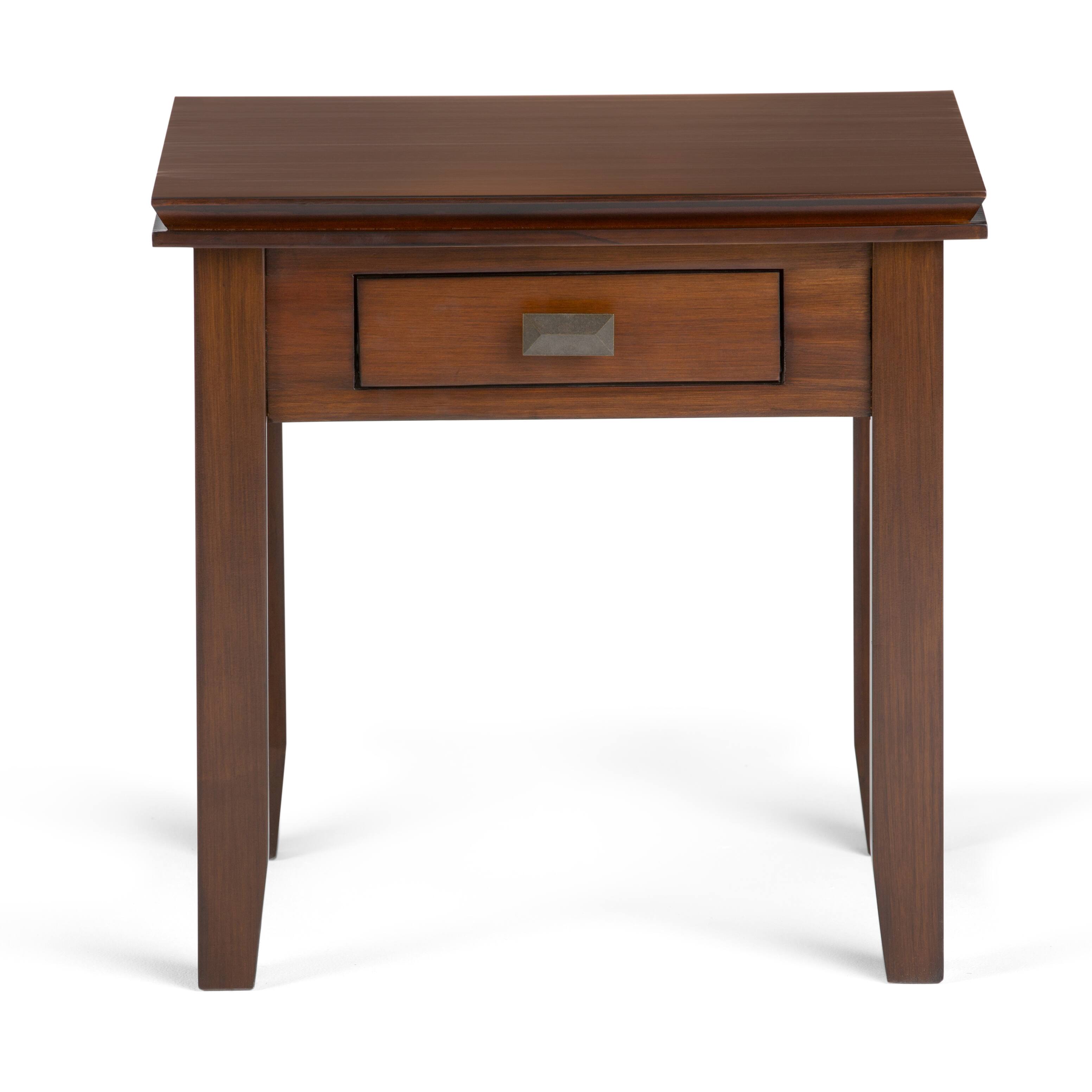 Left. Simpli Home - Artisan End Table - Russet Brown.