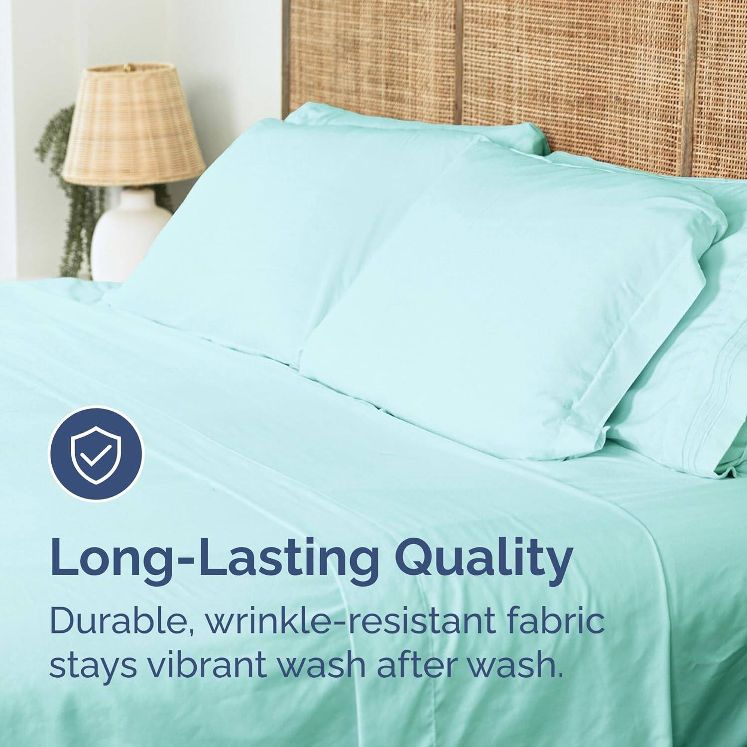 Long-Lasting Quality  
Durable, wrinkle-resistant fabric stays vibrant wash after wash.