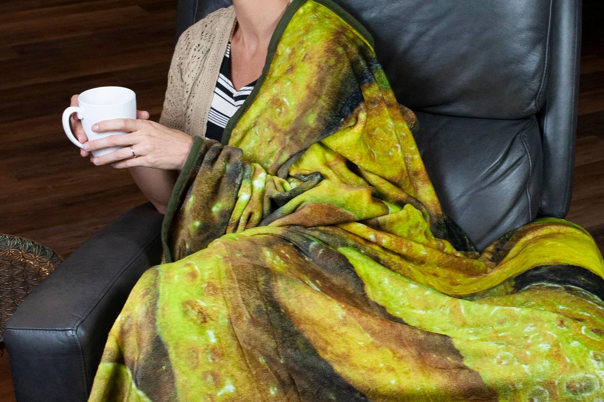 Alt View 4. Just Funky - Pickles Fleece Throw Blanket | Large Soft Throw Blanket | 60 x 45 Inches - Green.