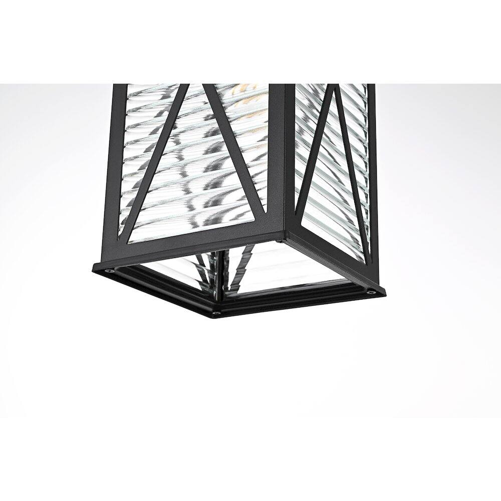 Alt View 2. Elegant Lighting - Jada 14 inch Outdoor Pendant in Black - Black And Clear.